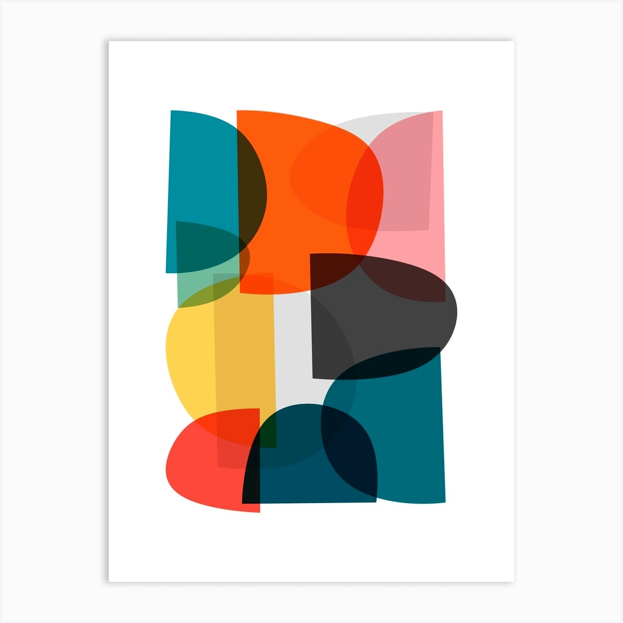 Modern Colorful Abstract Art C Art Print by Print Punk Studio - Fy