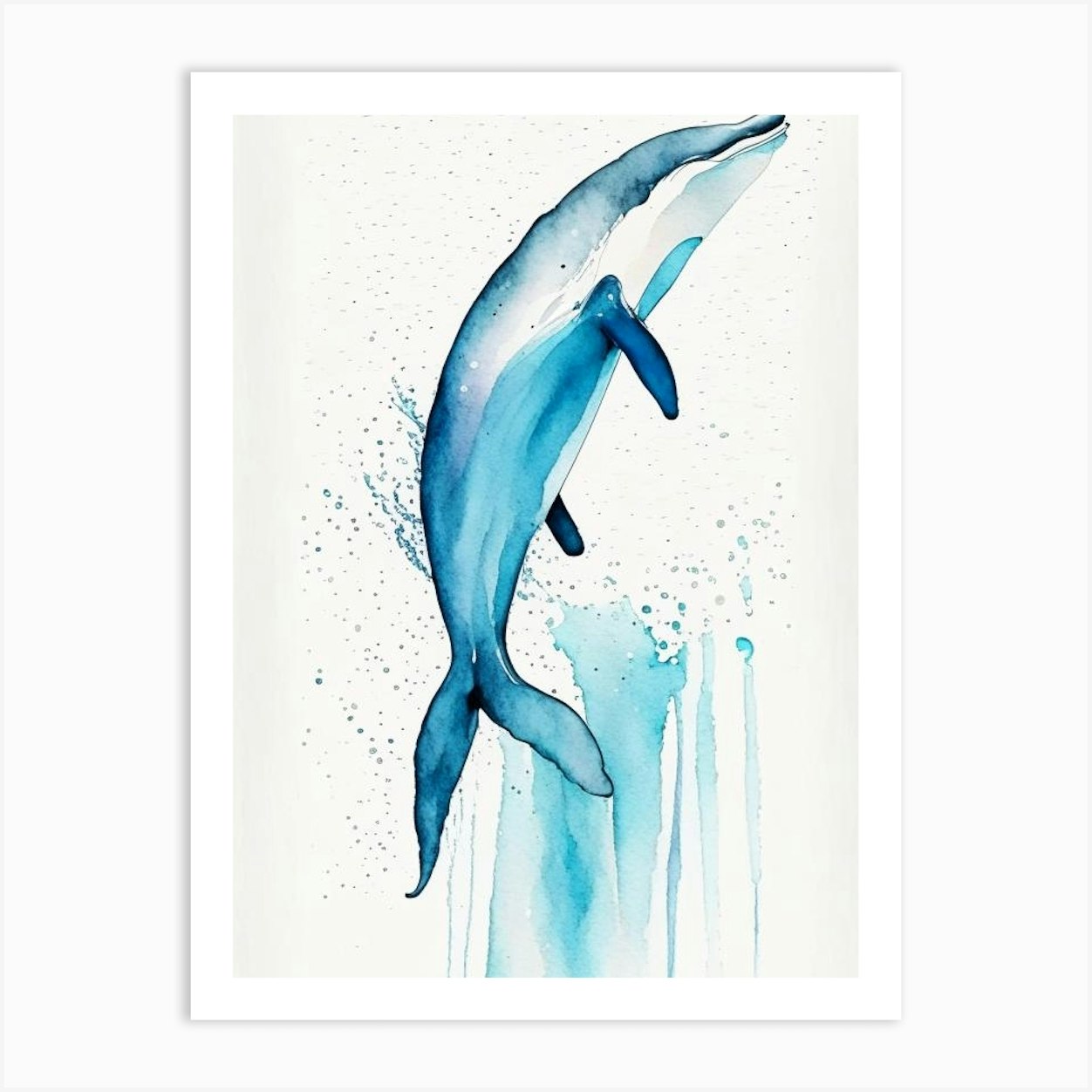 Heaviside S Dolphin Minimilist Watercolour (1) Art Print by The Fish ...