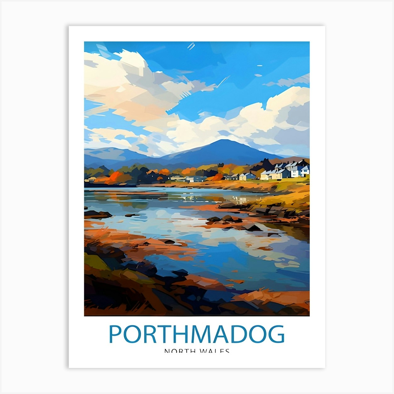 Porthmadog Travel Poster Art Print by DoubleT - Fy