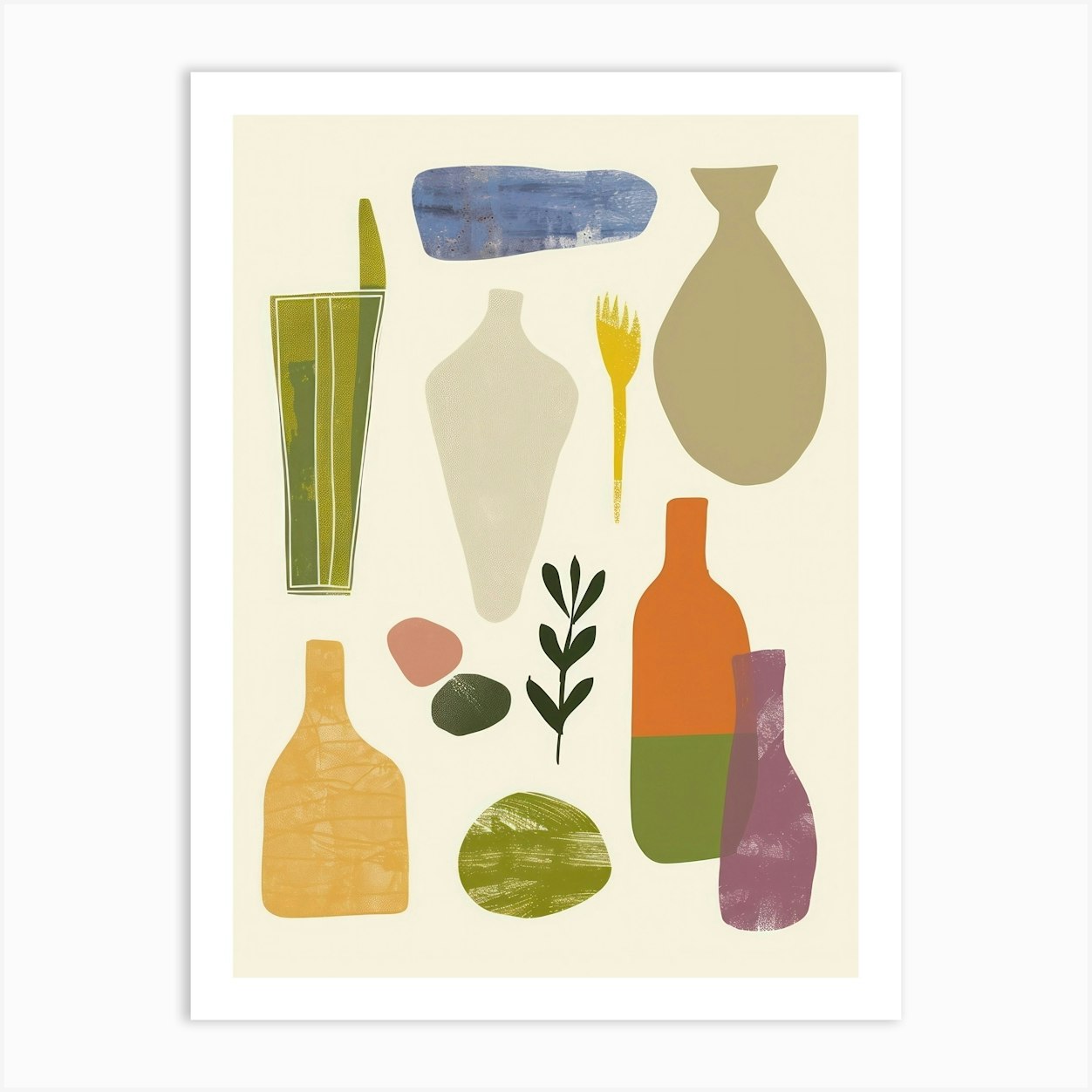 Collection Of Objects In Abstract Style 13 Art Print by Abstract Art ...