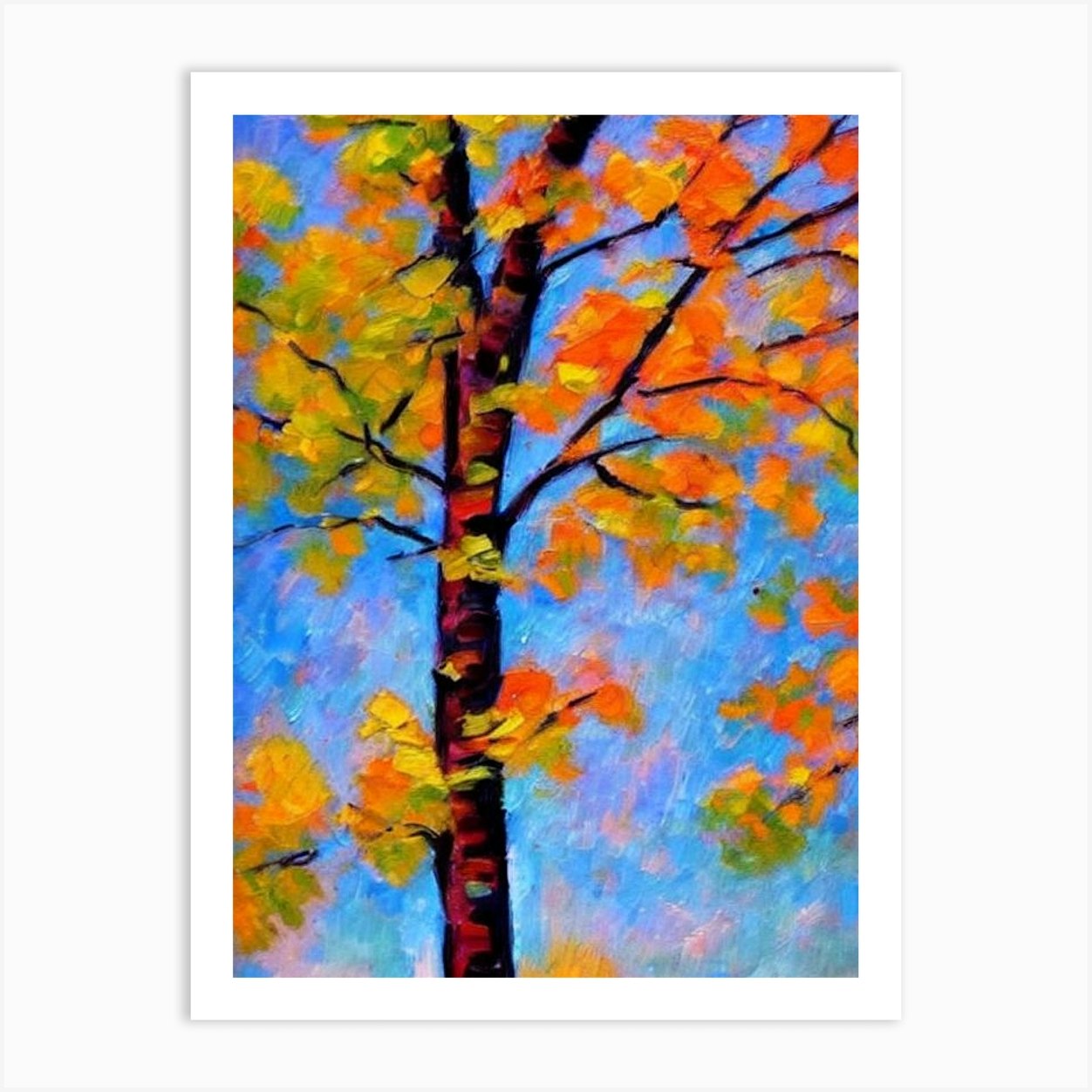 Aspen tree Abstract Block Colour Art Print by Arboreal Impressions Fy
