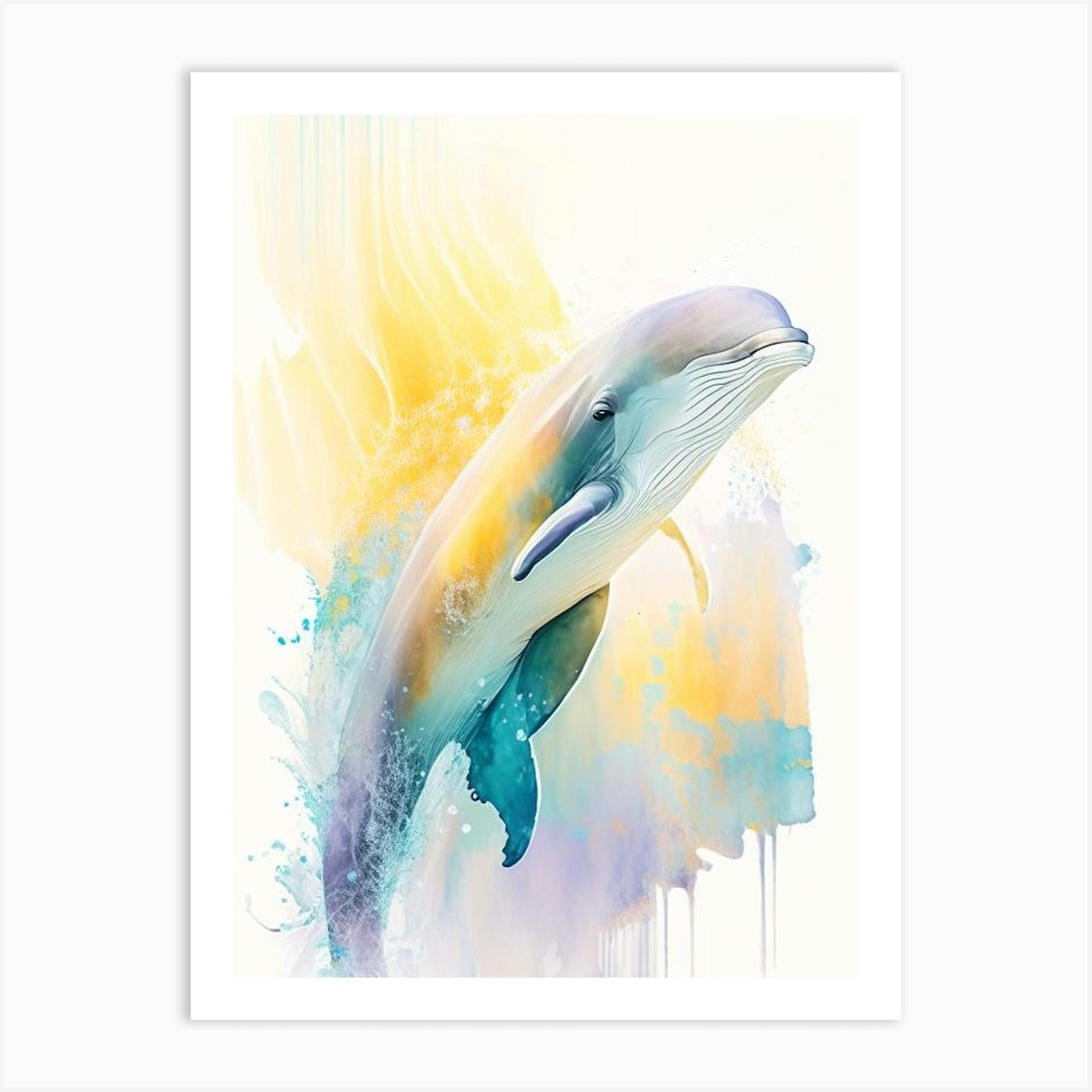 Atlantic Humpback Dolphin Storybook Watercolour Art Print by The Fish ...