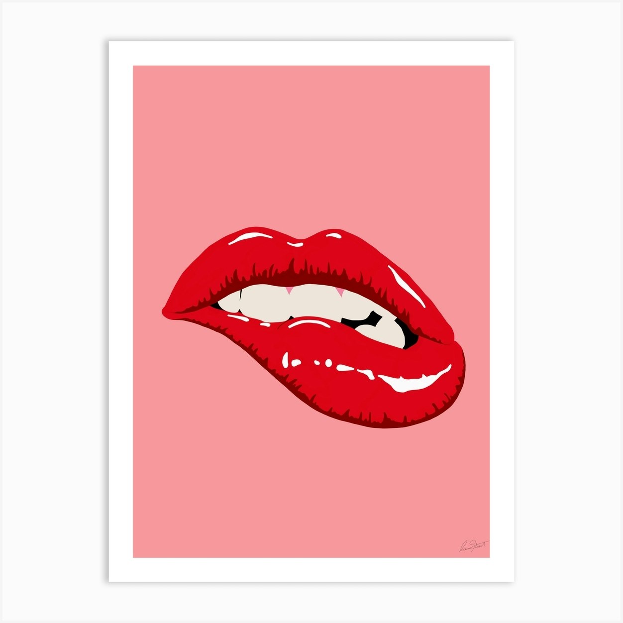 Lip Bite Art Print by Eleanor Stuart Fy