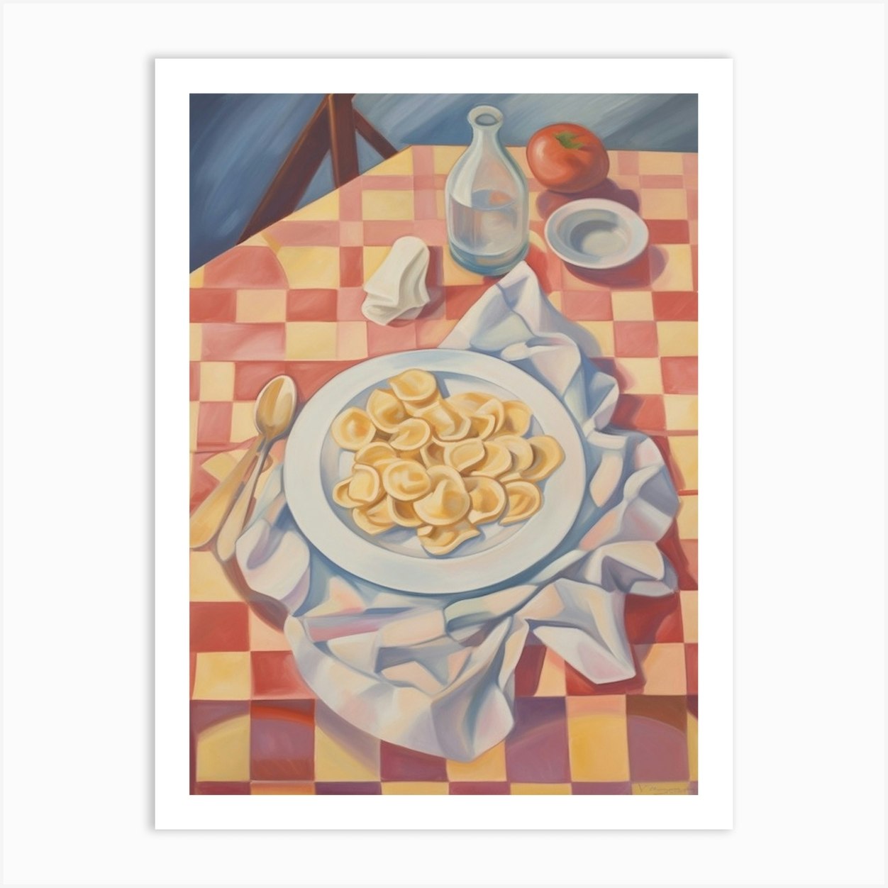 Ravioli Still Life Painting Art Print by MedArt Fy