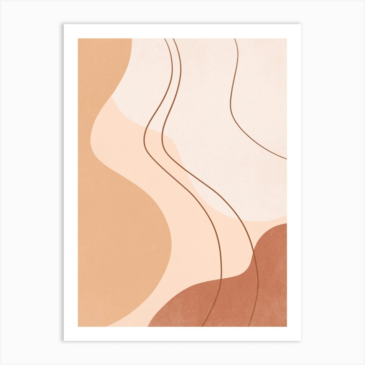 Abstract Neutral Shapes 6 Art Print by Gush Art Studio - Fy