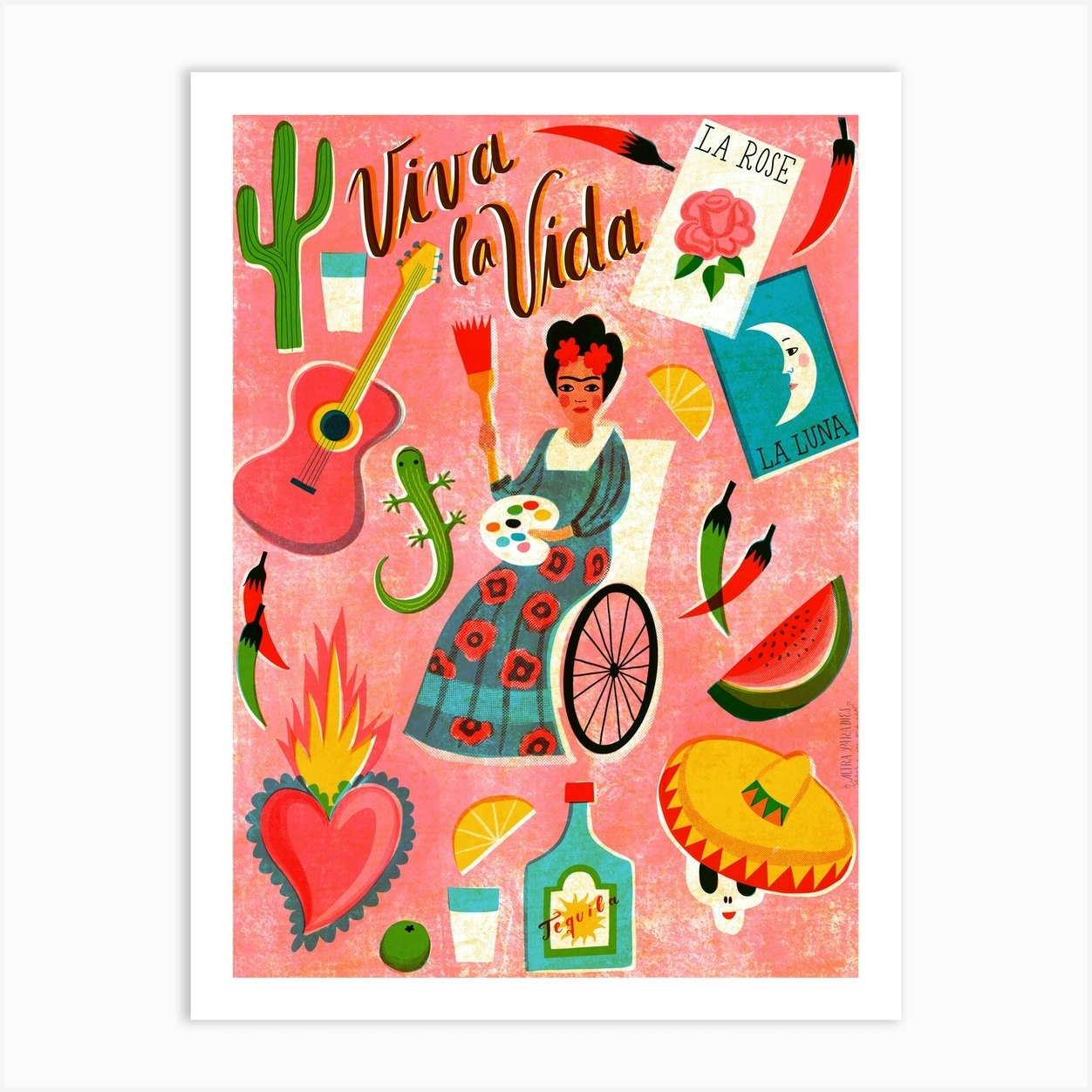 Screen Print Viva La Vida Mexico Art Print by Mira Paradies Fy