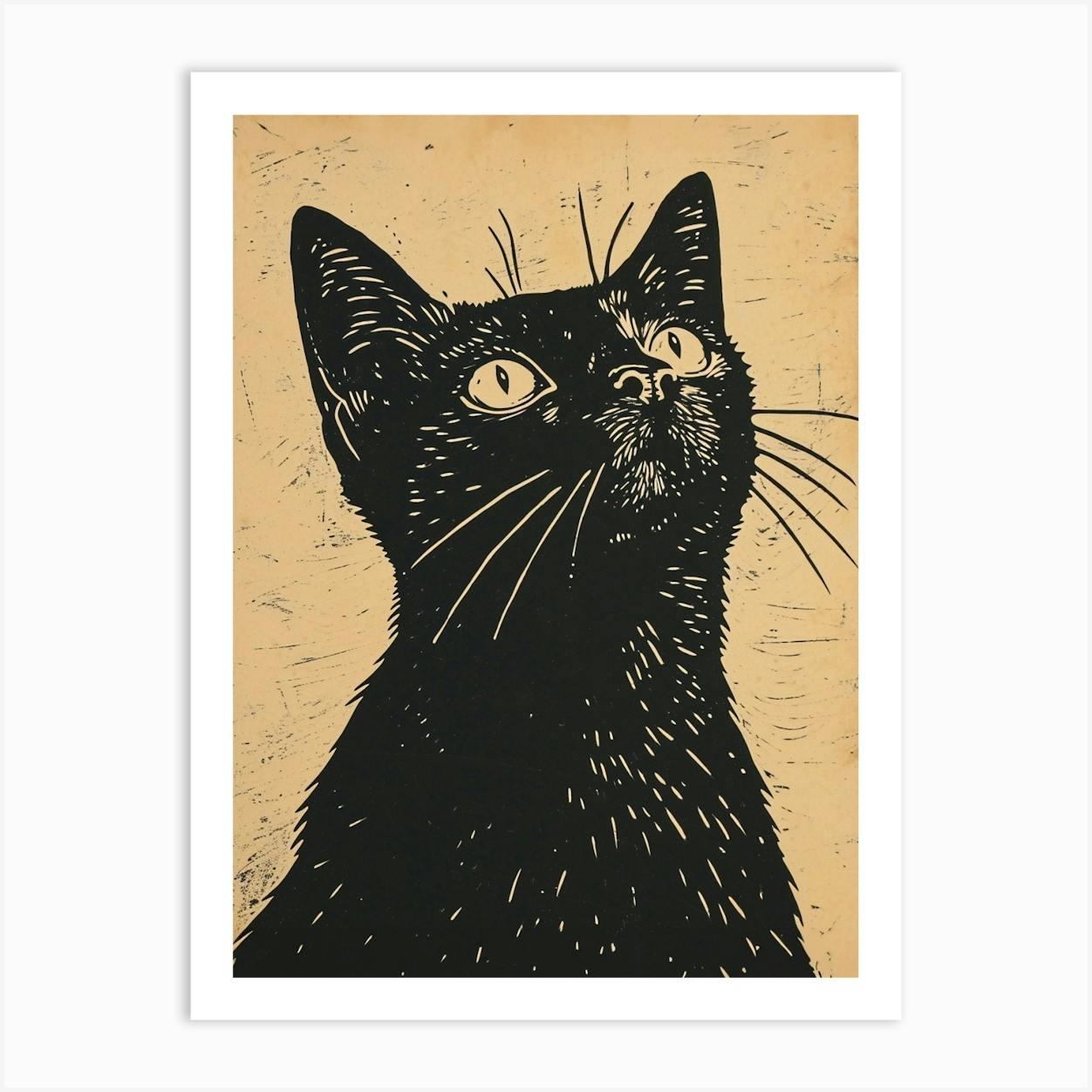 8 Cats - Linocut Print sold