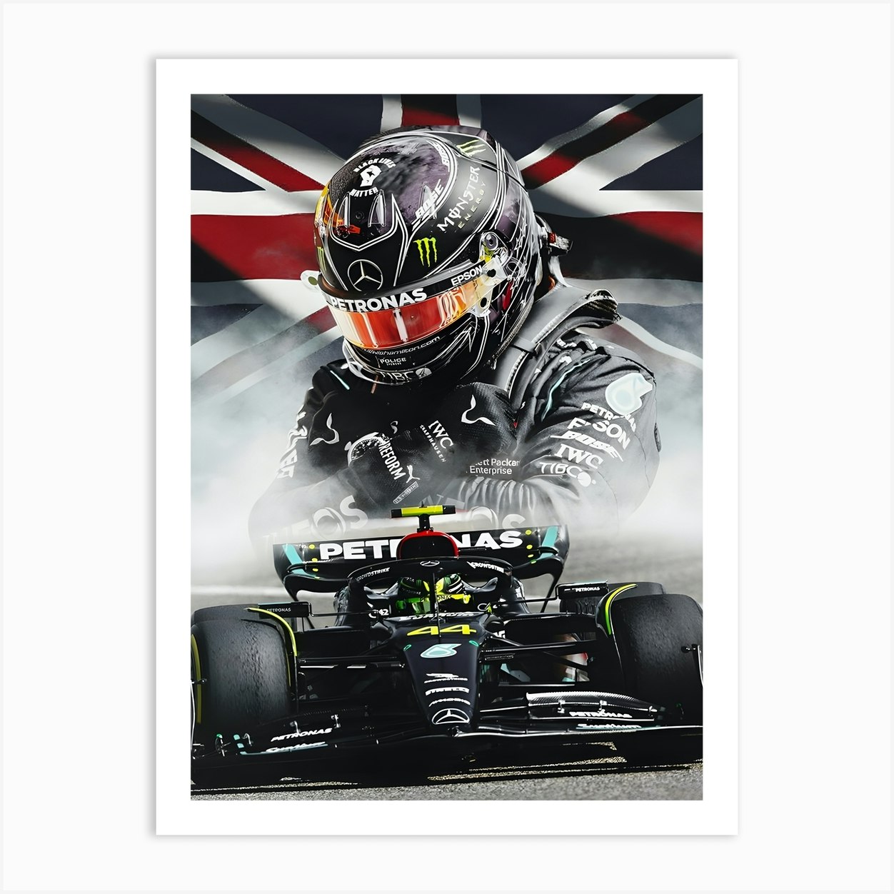 Lewis Hamilton Racing Art Print by KunStudio - Fy