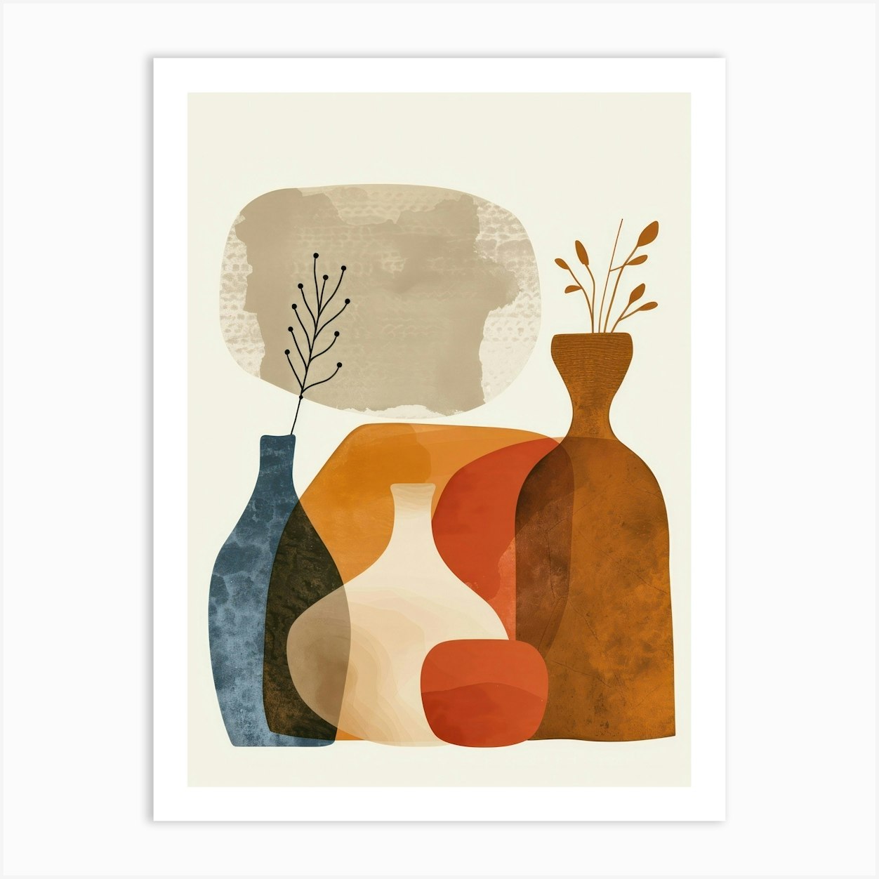 Abstract Objects Collection Flat Illustration 12 Art Print by Abstract ...
