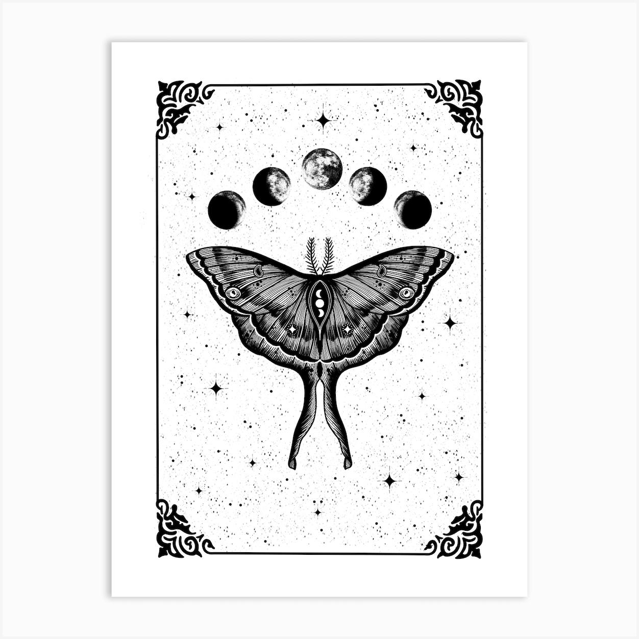 Luna Moth Geometric shops Artwork