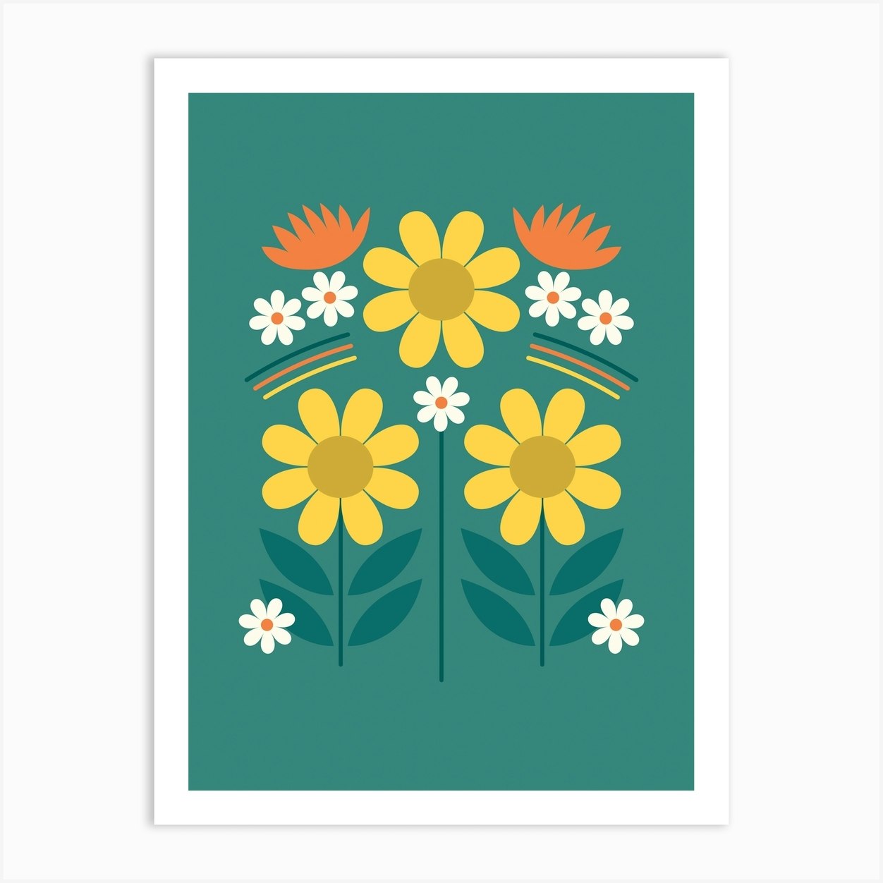 Flower Joy Art Print by Elizabeth Olwen - Fy