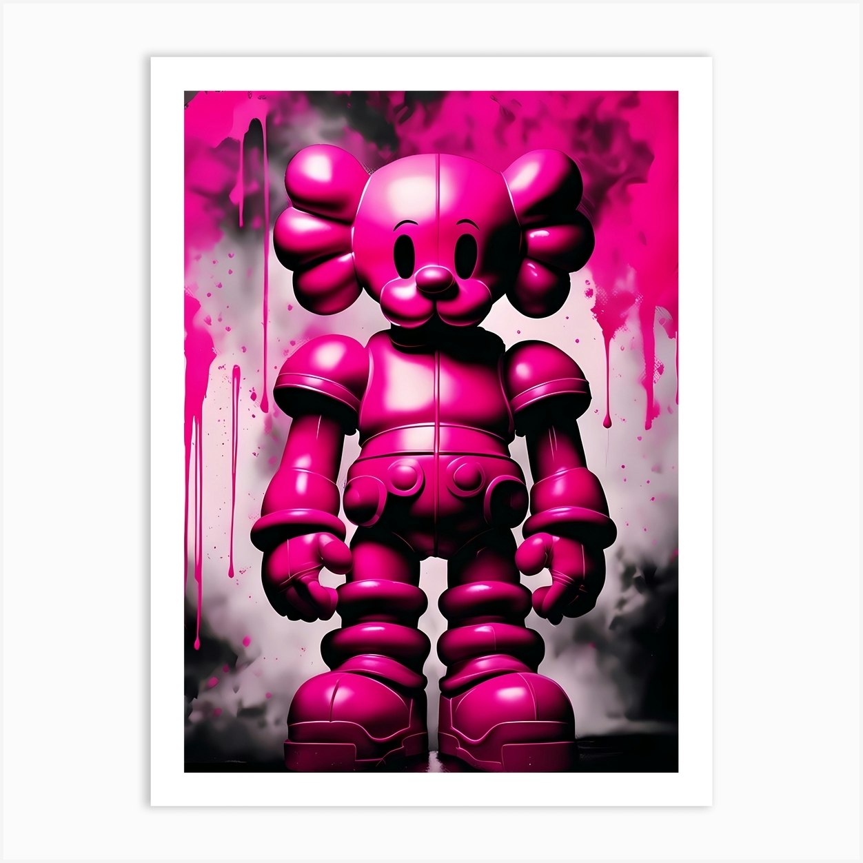 Hypebeast Pink Kaws Figure Painting (24) Art Print by 1xMerch Fy