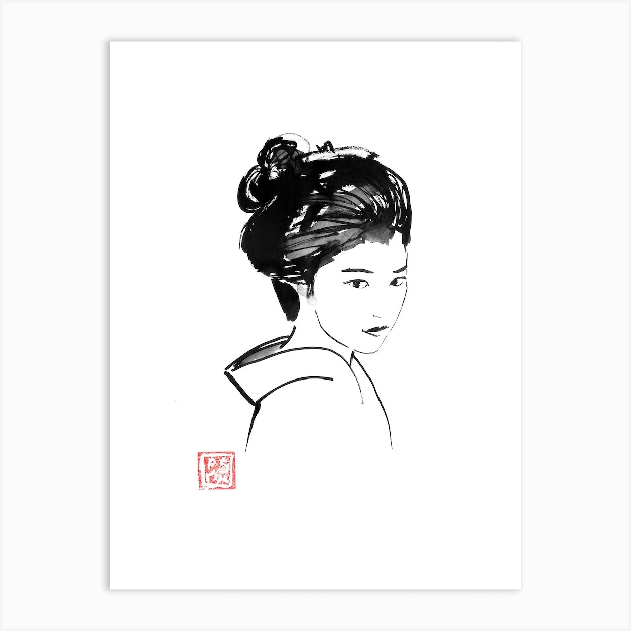 Geisha Kimono Art Print by Pechane Sumie - Fy