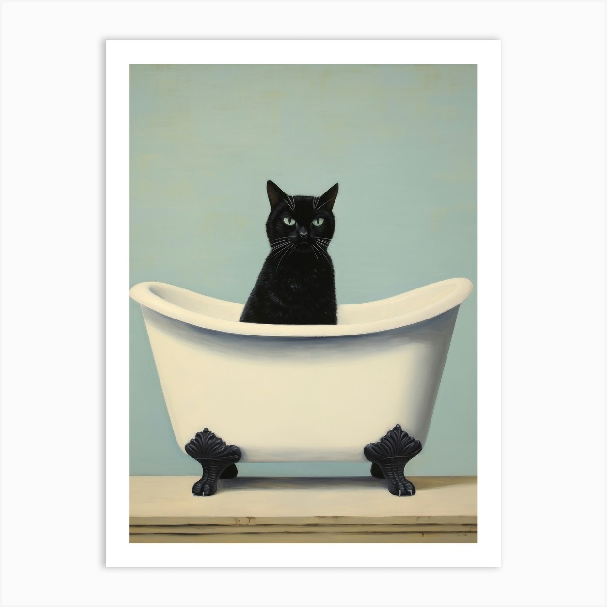 Black Cat In Bathtub 4 Art Print by anhphamkd93 - Fy