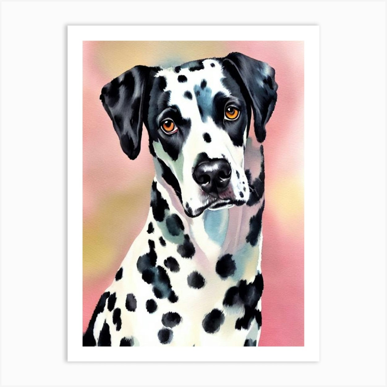 Dalmatian Watercolour Dog Art Print by Pooch Prints - Fy