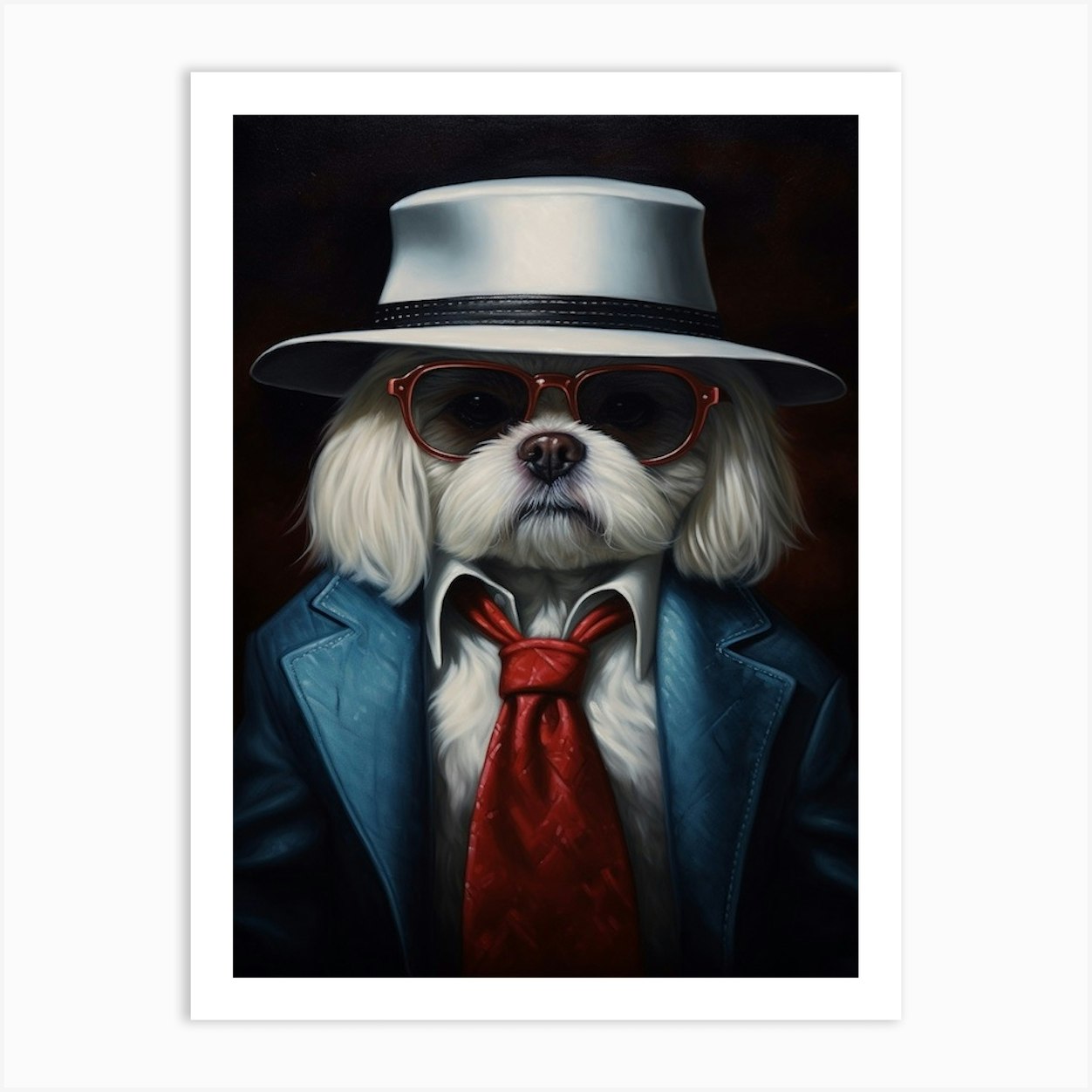 Gangster Dog Shih Tzu 2 Art Print by Woof and Whiskers - Fy