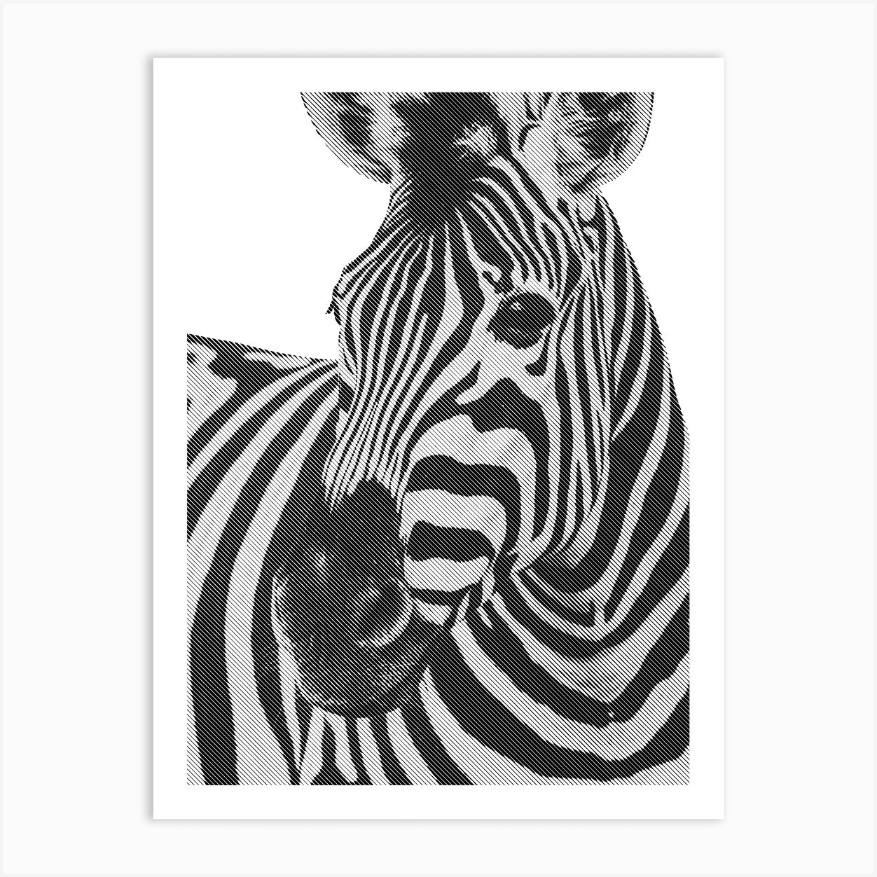 Zebra Line Art Art Print by Andika Bahtiar Fy