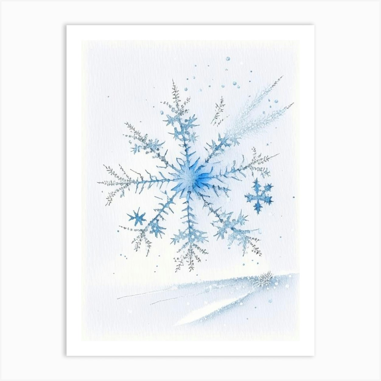 Frozen, Snowflakes, Pencil Illustration 4 Art Print by Frost & Frame - Fy