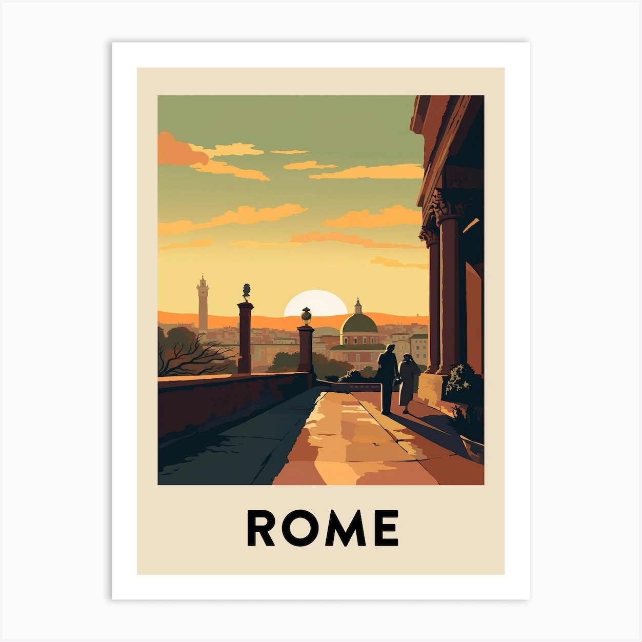 vintage travel poster rome