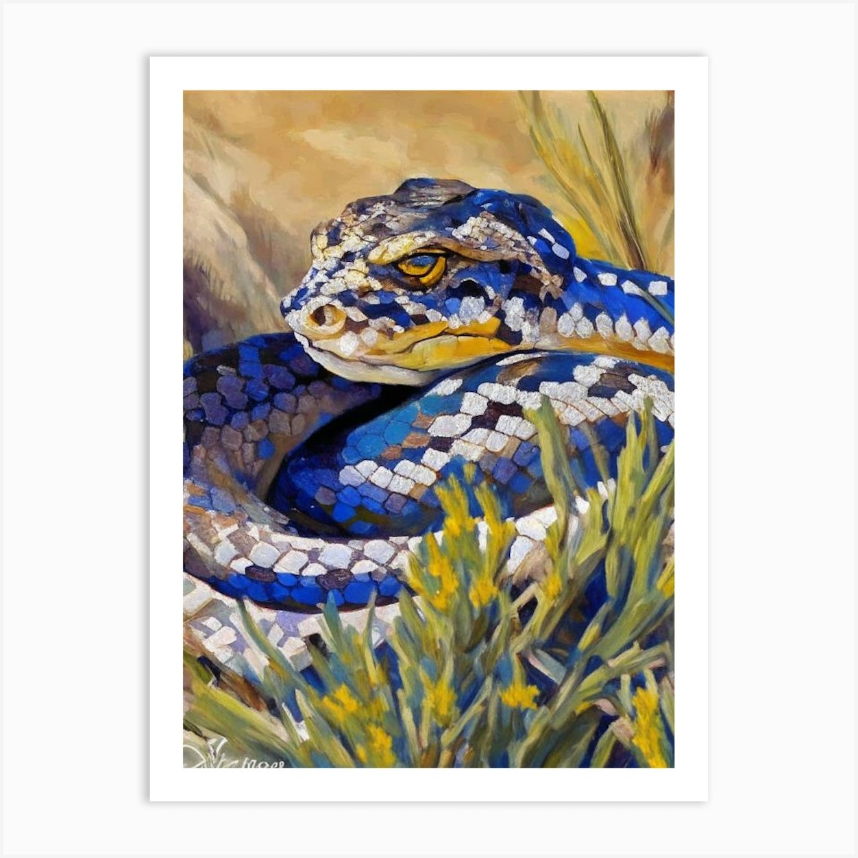 Speckled Rattlesnake Painting Art Print by The Snake Pit Fy