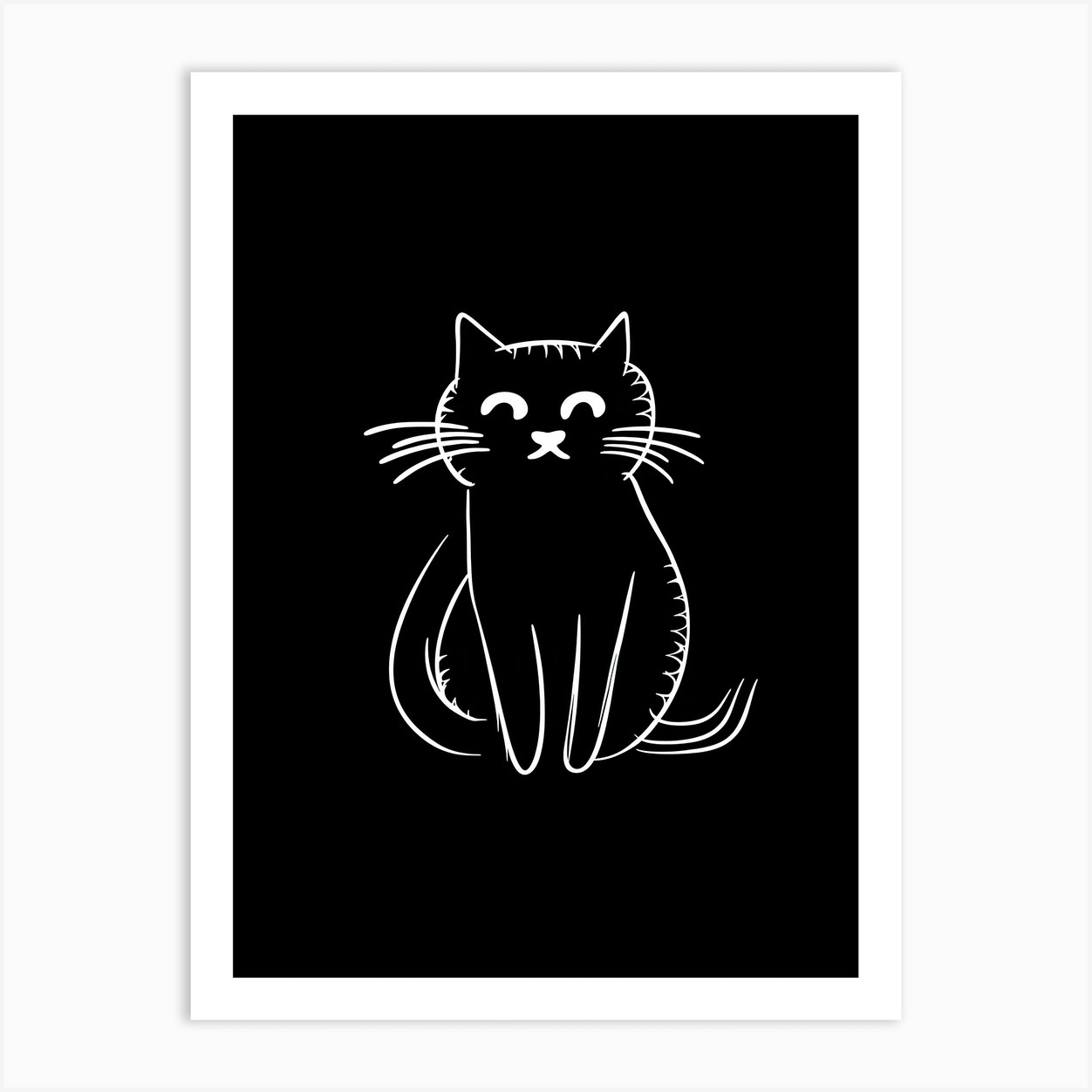 Abstract Sketch Cat Line Drawing 5 Art Print by Meowsterpieces - Fy