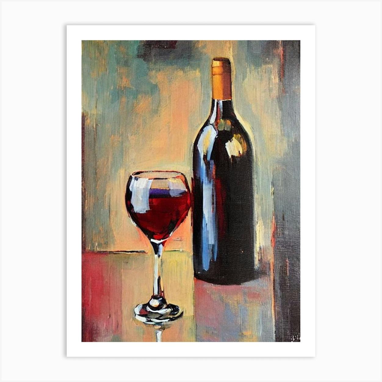 Cabernet Sauvignon 1 Oil Painting Cocktail Poster Art Print by The