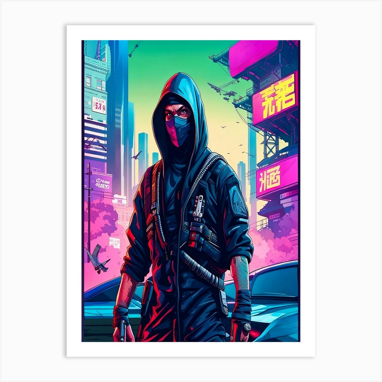 Cyberpunk 2077 Ninja Art Print by sytacdesign - Fy