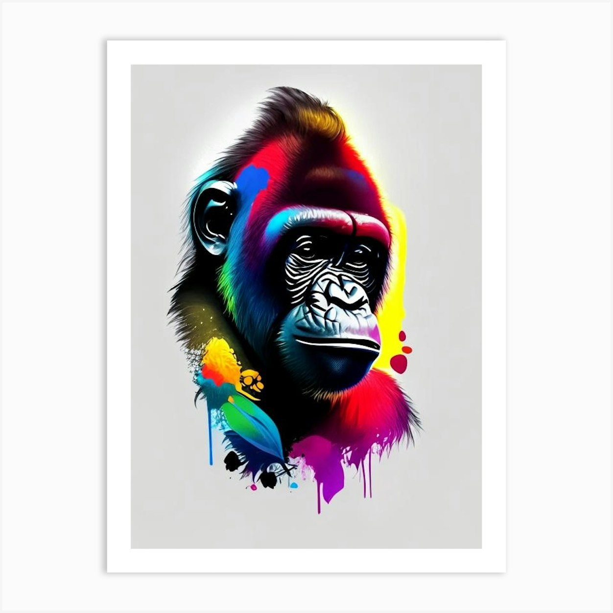 Baby Gorilla Gorillas Tattoo 1 Art Print by Primate Prints - Fy