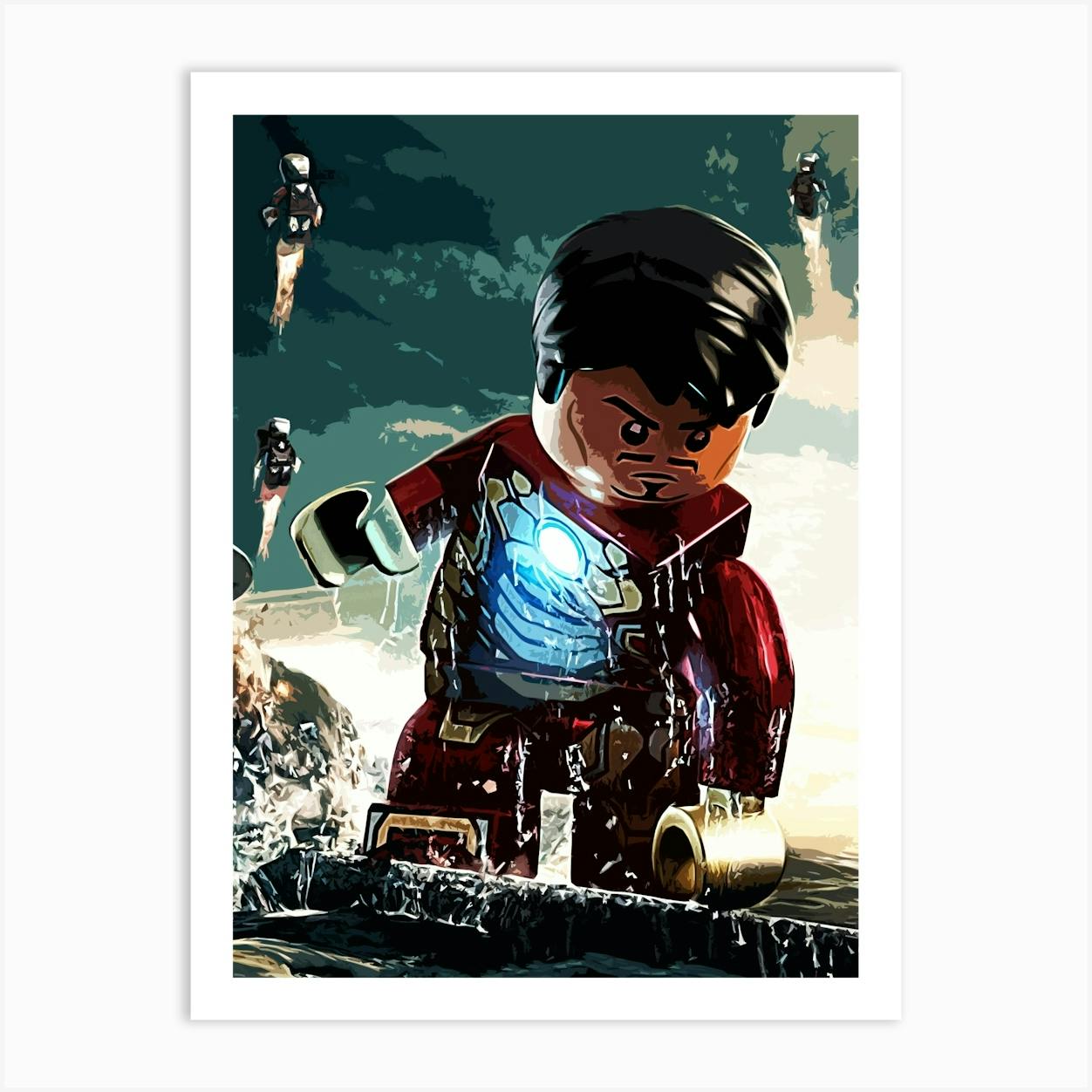 Lego Iron Man movie Art Print