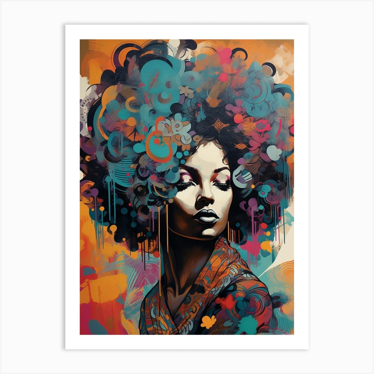 Graffiti Portraits 3 Art Print by AfroFusion - Fy