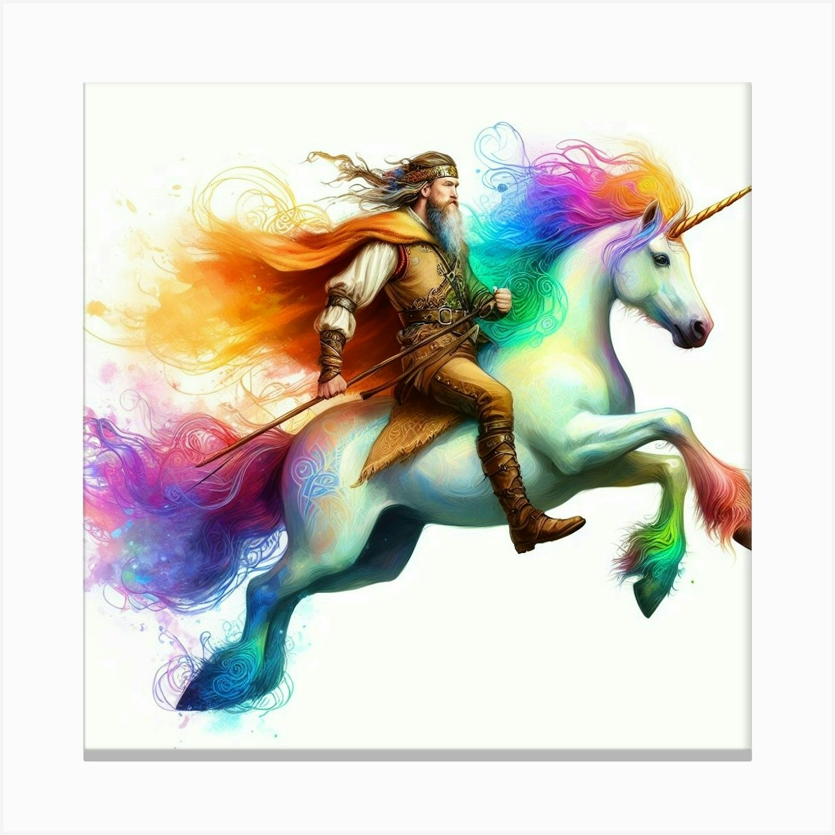 Unicorn King Canvas Print by Carrie Cadieux Fy