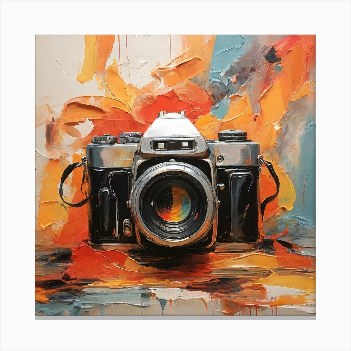 Order ARTCANVAS Old Camera Black And White Painting Home Decor Canvas Art Print