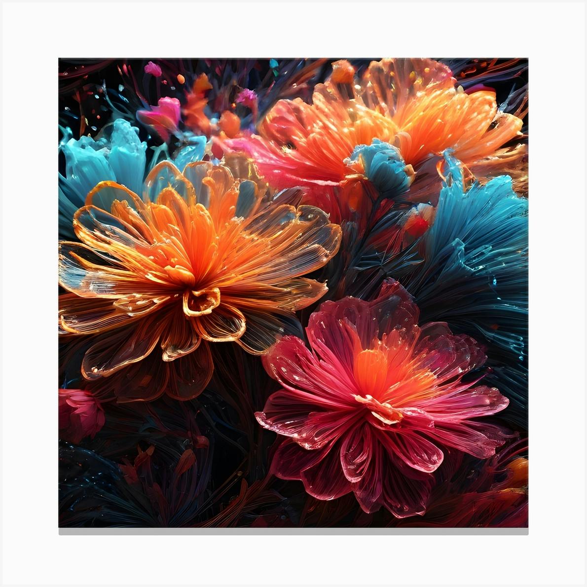 Abstract Flower Painting Canvas Print