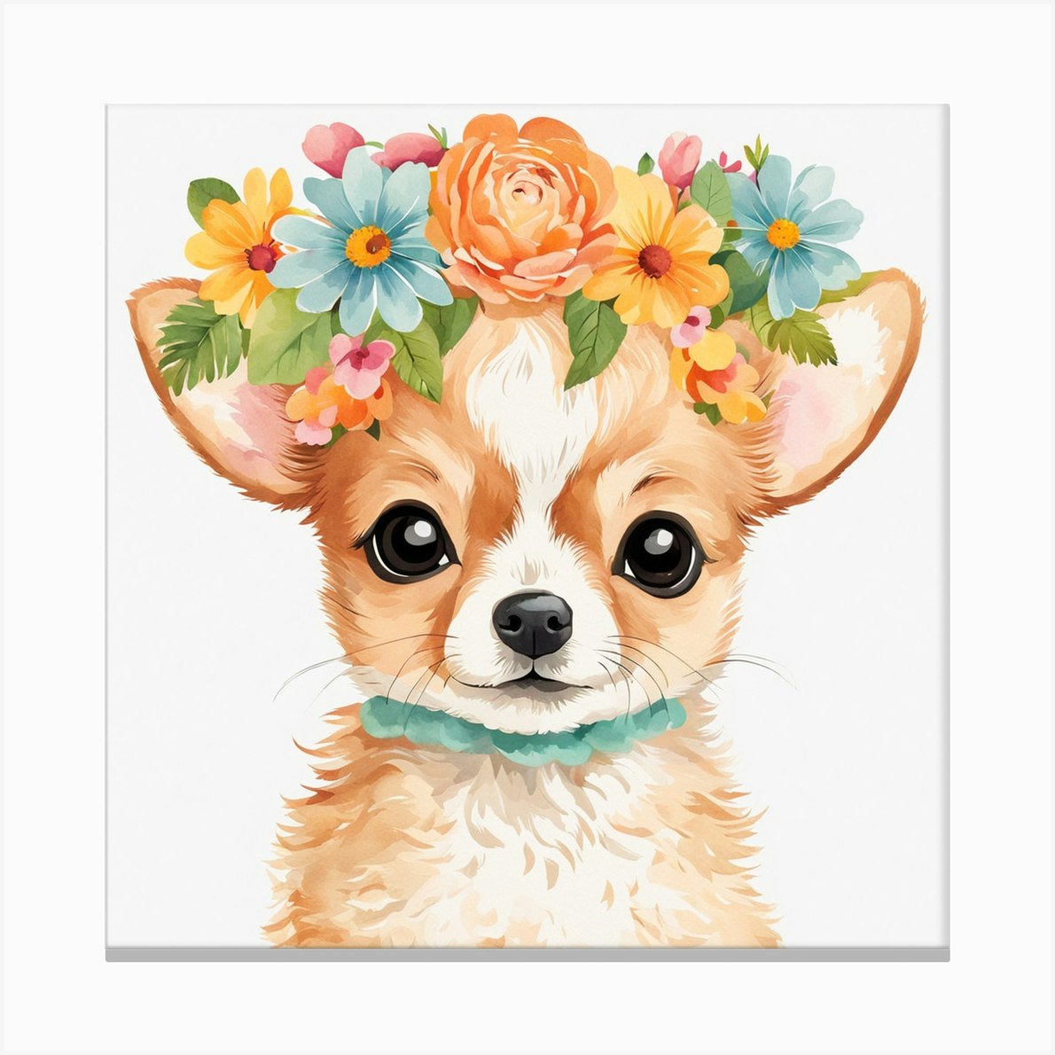 Floral Baby Chi Chi Nursery Illustration (60) Canvas Print by 1xMerch - Fy