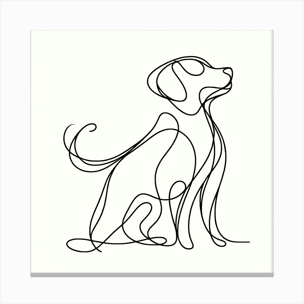 One Line Drawing Of A Dog Canvas Print by ArtAlot Fy