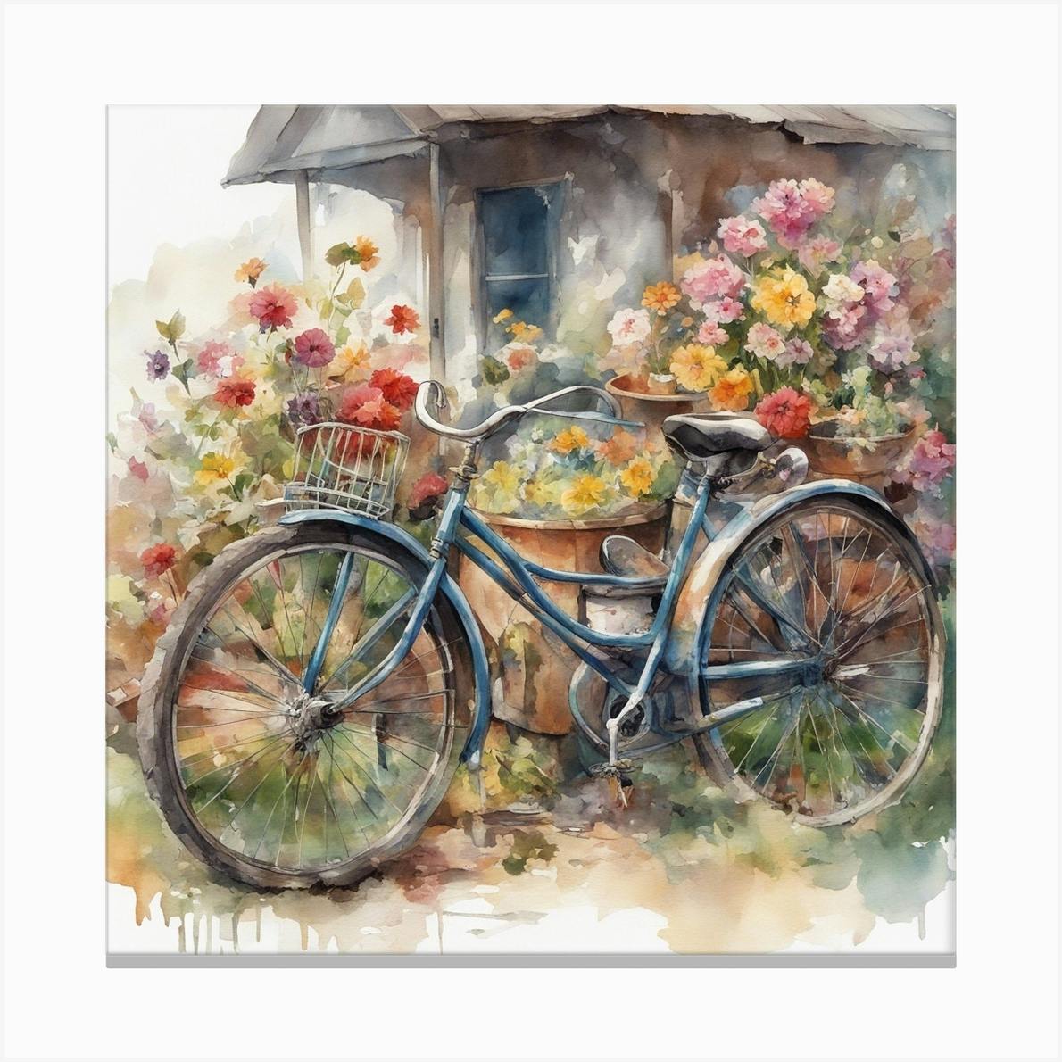 Vintage bicycle on sale painting