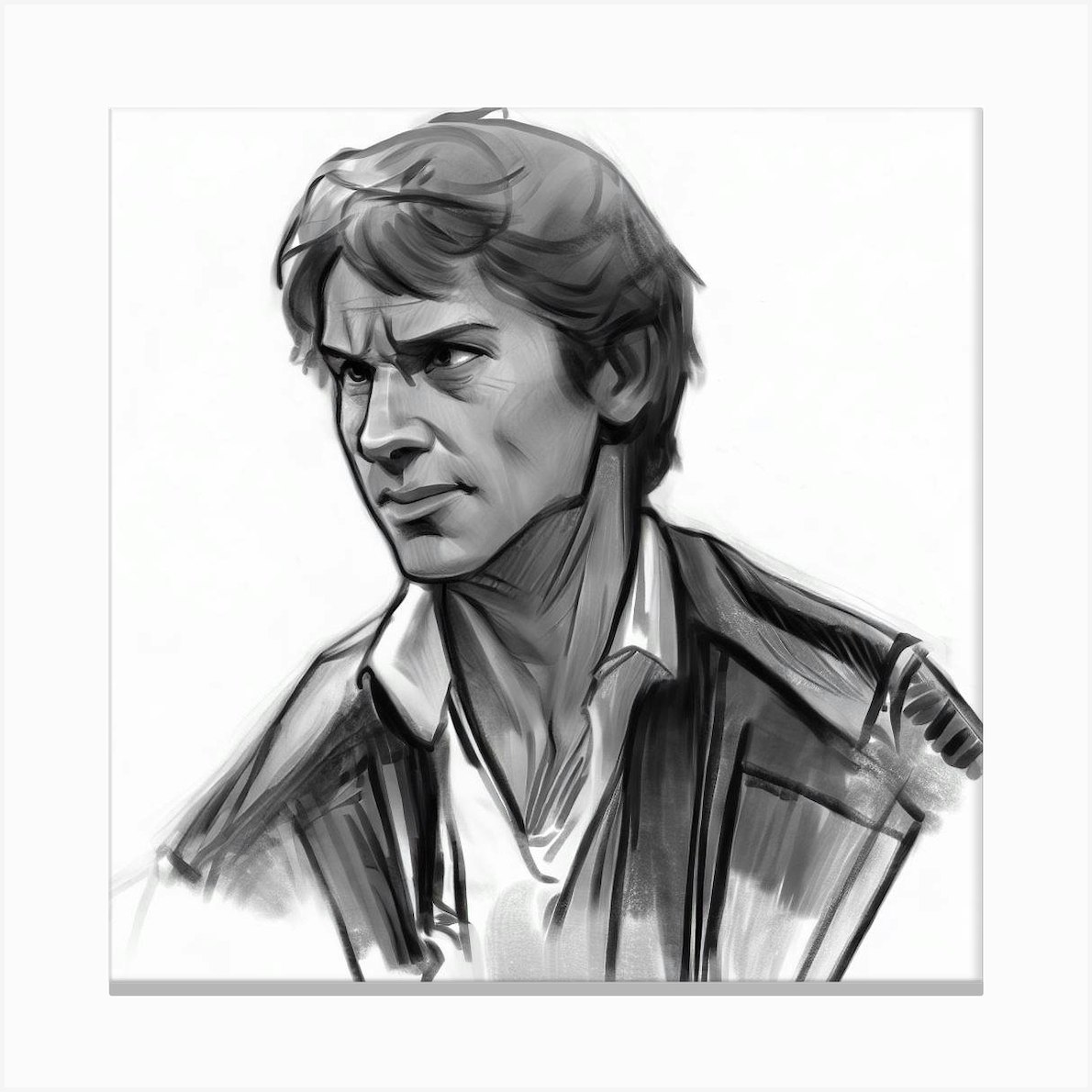 Han Solo Sketch Art Print Canvas Print By Maybe Canon Fy