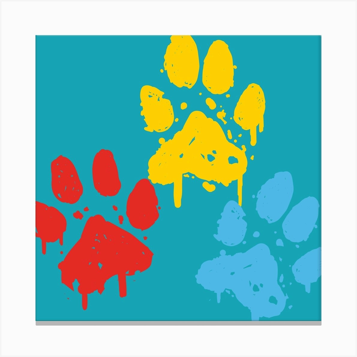 Dog Paw Prints Canvas Print by Wall Art wizz Fy