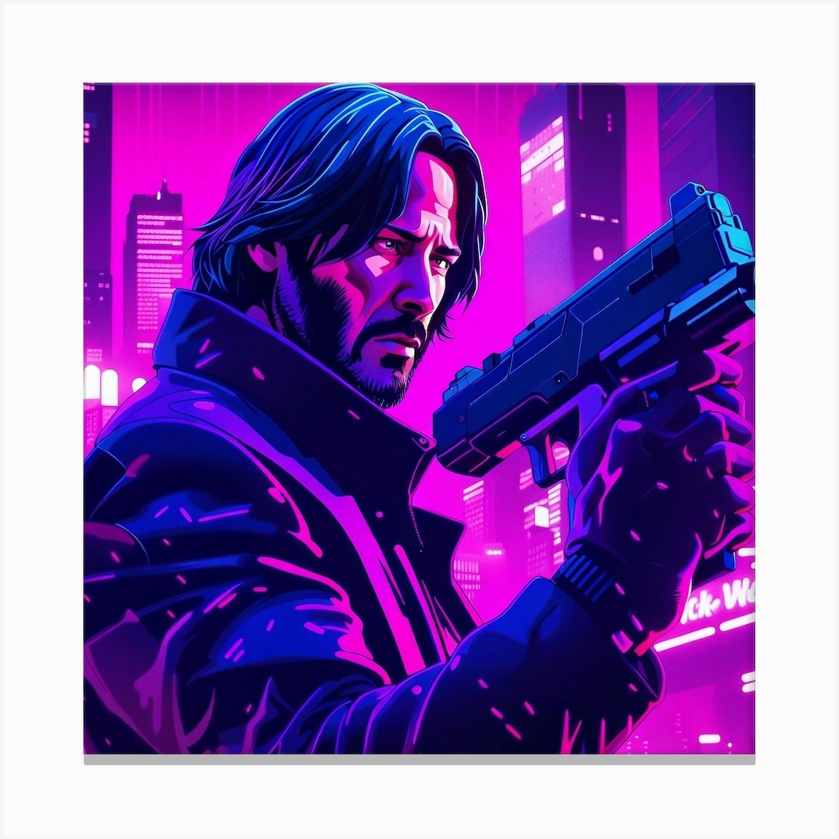 John Wick With Gun Canvas Print By Open Your Reality - Fy