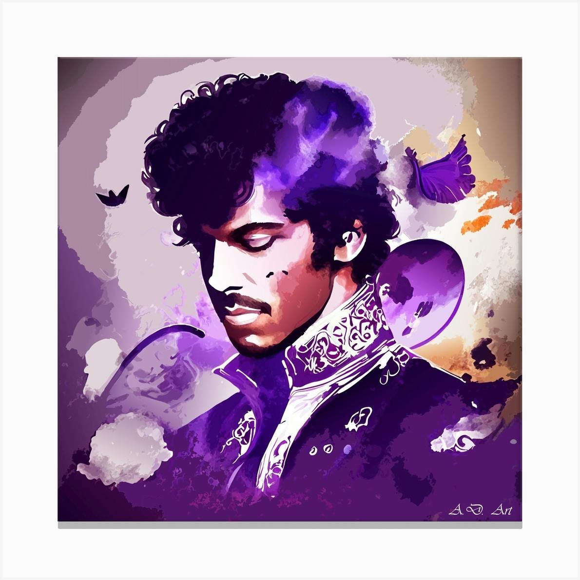 Beautiful Young Black Man of The 70 Aera Vivid Lillac Color