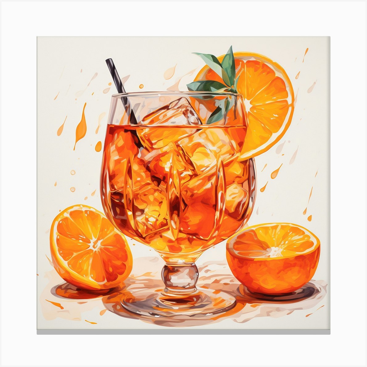 Aperol Spritz Art 301 Canvas Print by Monika - Fy