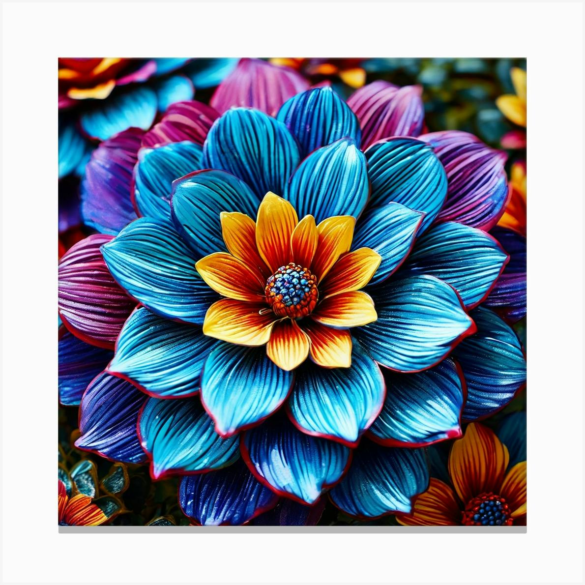 Floral Painting Vibrant Colors Flower outlet Po