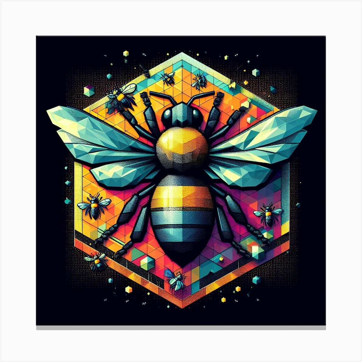 Geometric Bee Canvas Print by DREAMERARTS - Fy