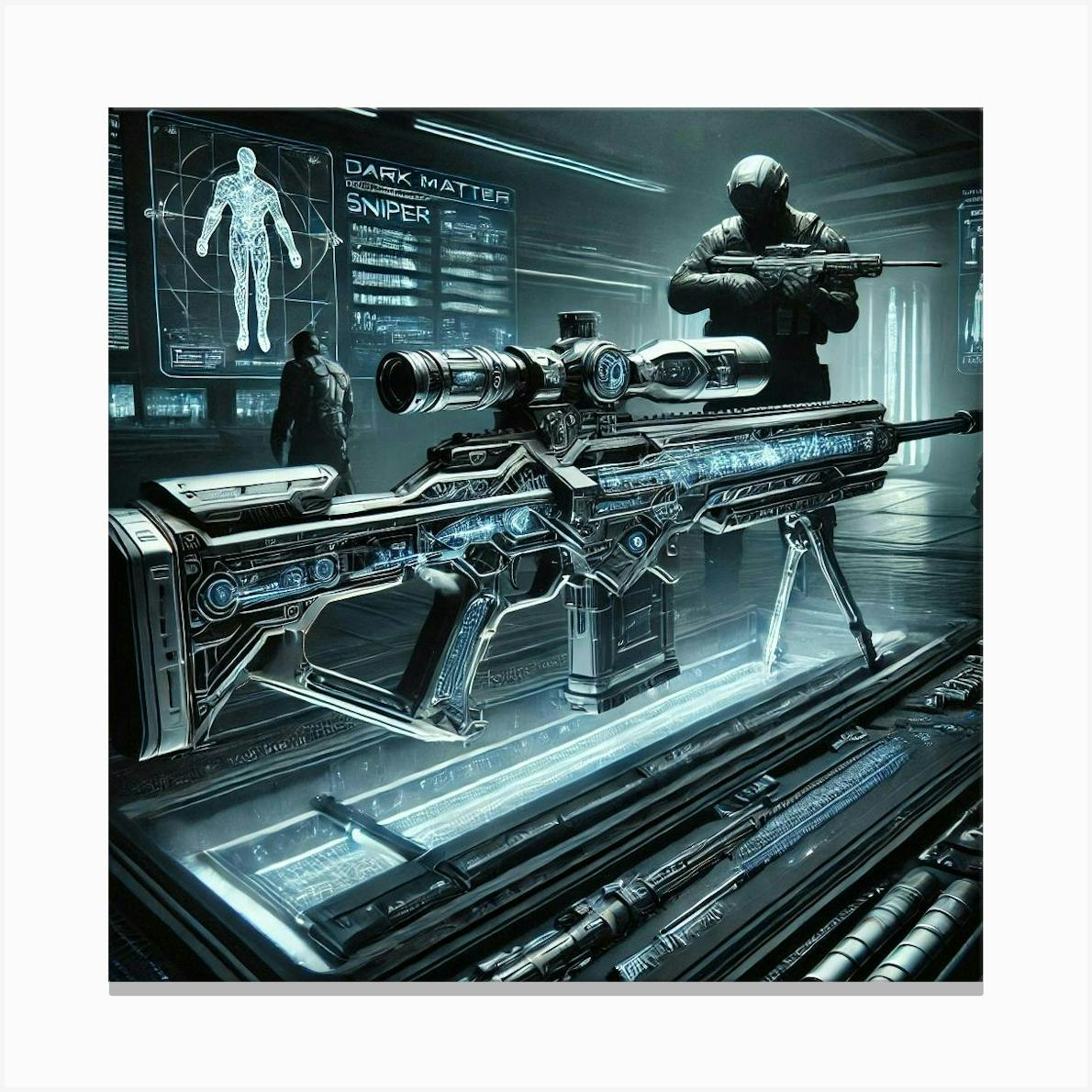 Sci Fi Dark Matter Sniper Rifle 1024x1024 Art Print by