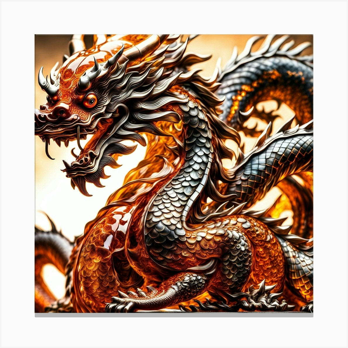 Orange Chinese Dragon Canvas Print by Lyle Richards II - Fy