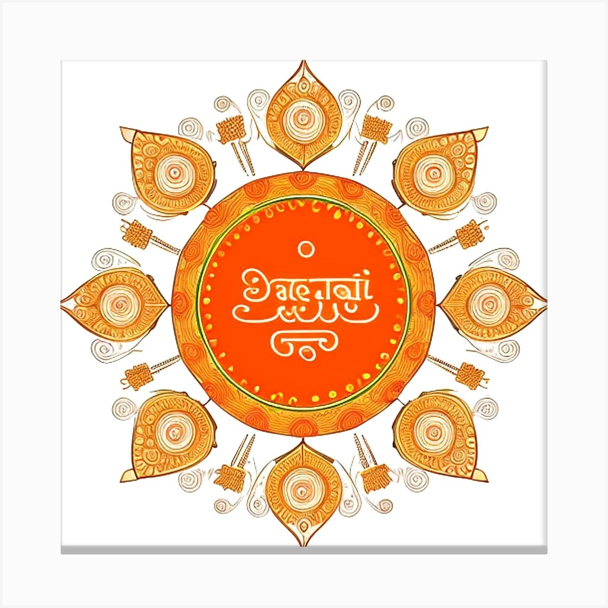 Hindu Rangoli Canvas Print by MdsArts - Fy