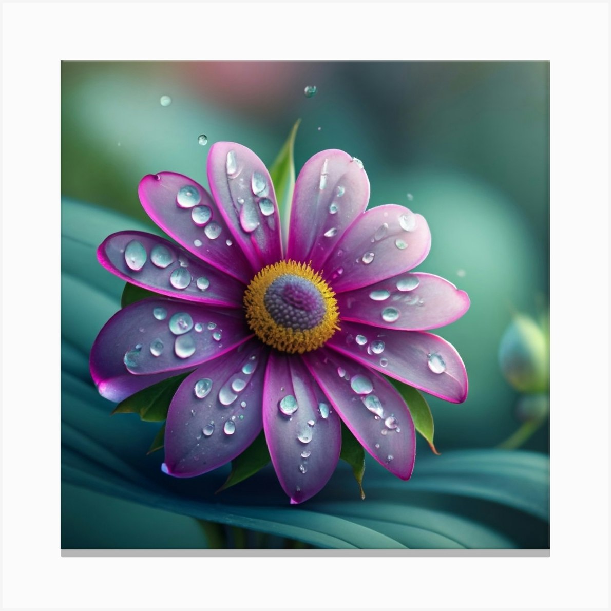 Water Droplet Flower Canvas Print By Balram Giri Fy 0452