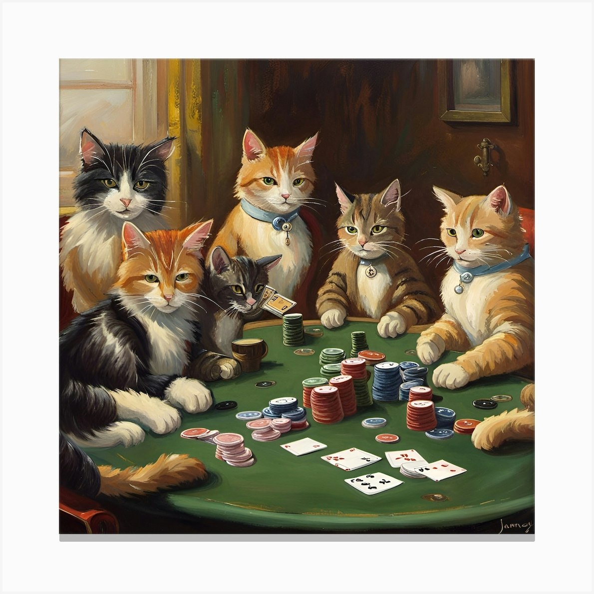 Poker of the Litter Canvas Print by GJM44 - Fy