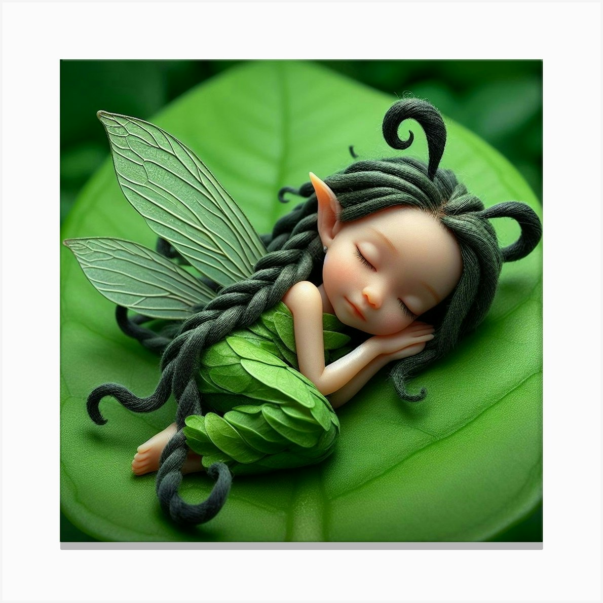 Fairy Girl Sleeping On A Leaf Canvas Print by Frank Tout - Fy