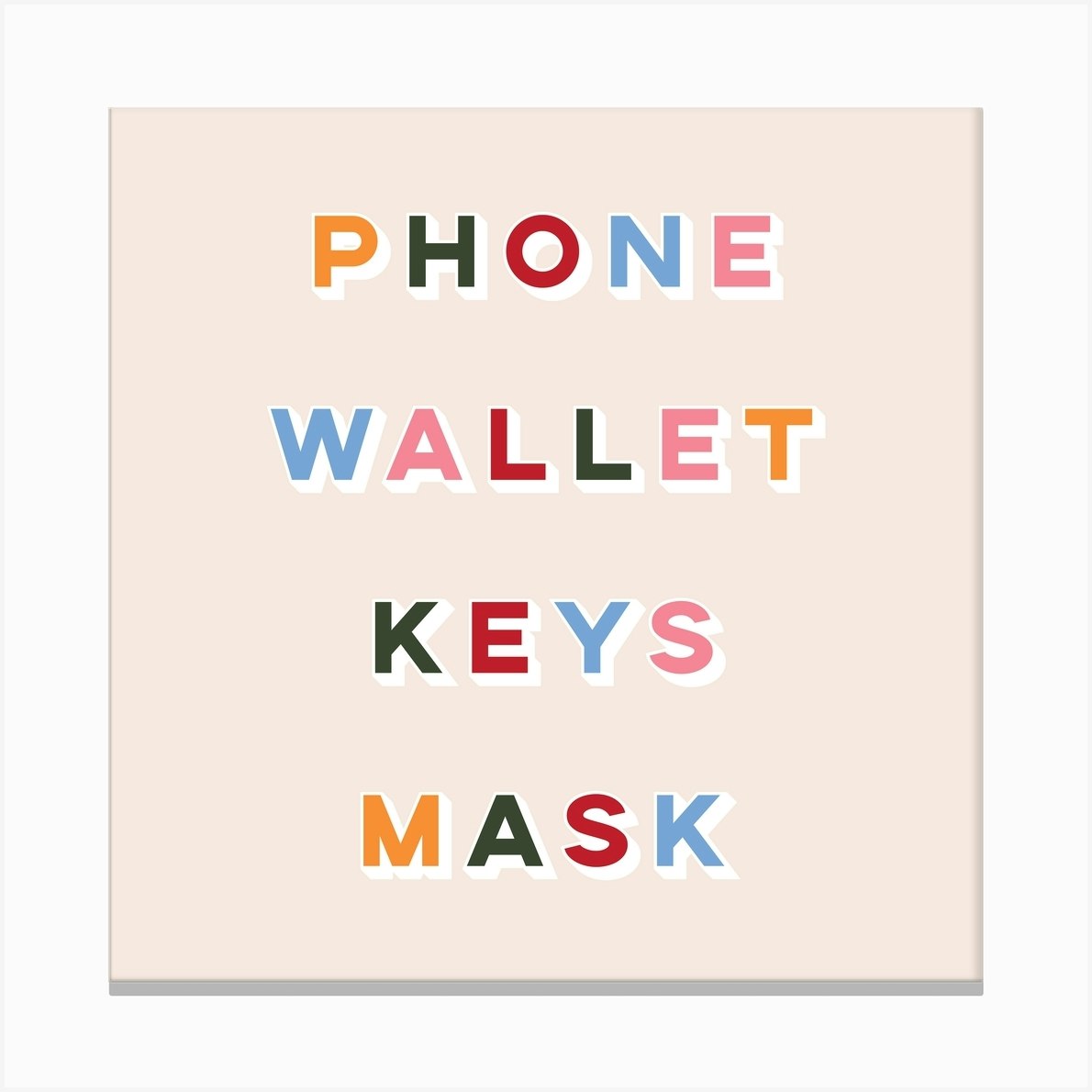 Phone Wallet Keys Mask Square Canvas Print by Luceferous Fy